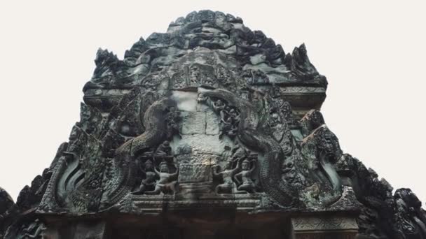 Siem Reap, Kamboçya. Angkor Wat tapınağının kalıntıları.. — Stok video