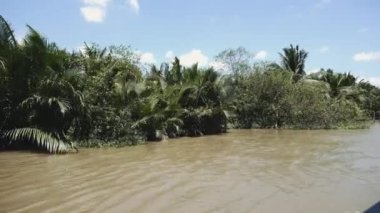 Vietnam 'daki Mekong Nehri, Güneydoğu Asya 4k