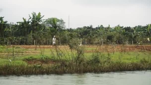 Vue sur le fleuve au Vietnam, Asie — Video