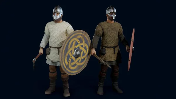 Viking Warrior Рендеринг Модель — стокове фото
