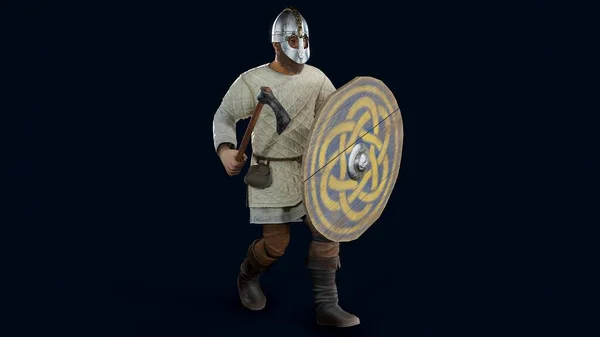 Viking Warrior Рендеринг Модель — стокове фото