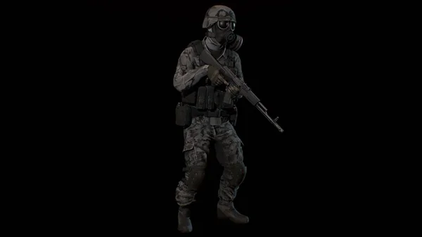 军用3D渲染 男性士兵3D型号 — 图库照片