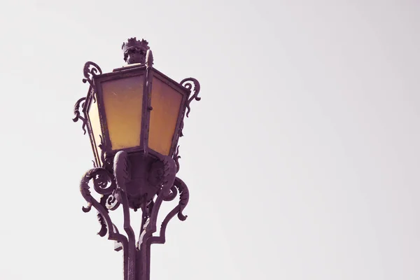 Typical Classic Portuguese Streetlight Image Copy Space Toned Image — Stock Photo, Image