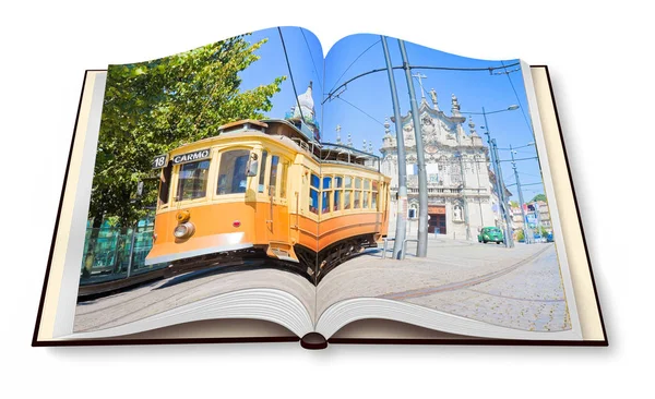 Render Kavramı Görüntü Açılan Bir Fotoğraf Kitap Ile Porto Oporto — Stok fotoğraf