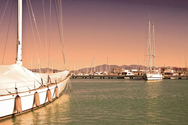 Zatoczka Marina Nowej Przystani Piza Toskania Włochy Stonowanych Obrazów — Zdjęcie stockowe