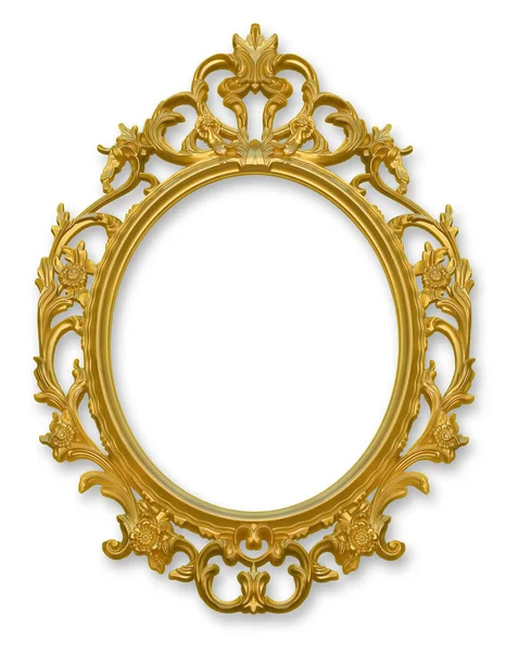 Blank Wooden Golden Baroque Frame Concept Image Central Copy Space — Stock Photo, Image