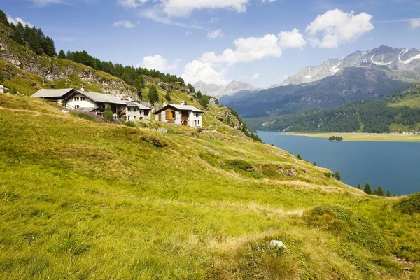 エンガディン渓谷 スイス連邦共和国のヨーロッパでシルス湖周辺ウォーキング — ストック写真
