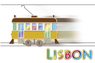 (Avrupa - Portekiz Lizbon şehrinin tipik kentsel ulaşım)