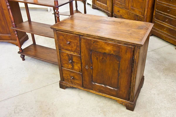 Old italian wooden dresser just restored in a junk shop