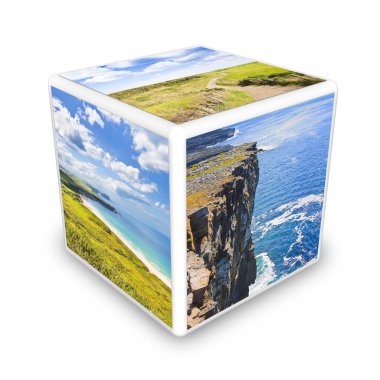 Irish culture concept image  (Ireland - Europe) - Cube shaped conceptual image clipart