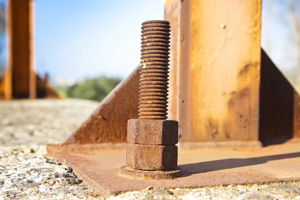 Old Rusty Anchor Bolt Iron Plate — Stock Photo, Image