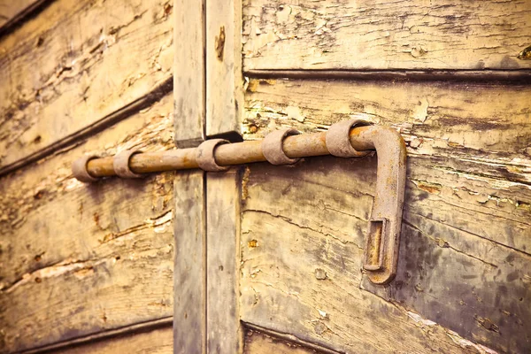Zamknięte Drzwi Drewniane Obraz Koncepcja Bezpieczeństwa — Zdjęcie stockowe