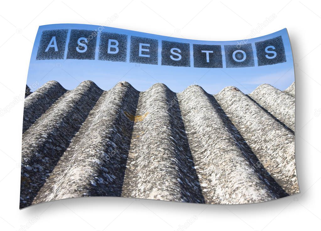 Dangerous asbestos roof - concept image