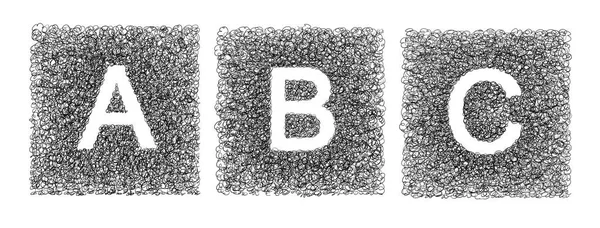 Ręcznie Wykonane Litery Abc Rysowane Pomocą Pióra Graficzny Białym Tle — Zdjęcie stockowe