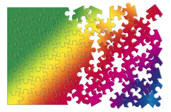 Colored Jigsaw Puzzle Concept Image White Background — Stock Photo, Image