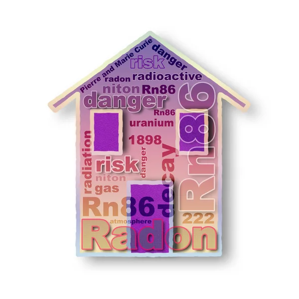 Danger Radon Dans Nos Maisons Illustration Concept — Photo