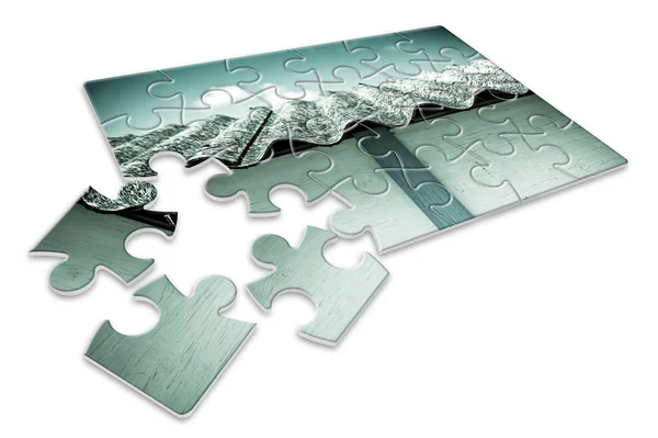 Asbestsanierung Konzeptbild Puzzleform — Stockfoto