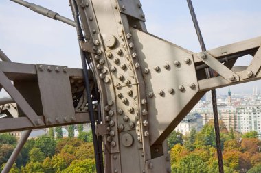 On dokuzuncu yüzyıl - dönme dolap Wien Prater (Avrupa, eski bir metal yapısının detay)