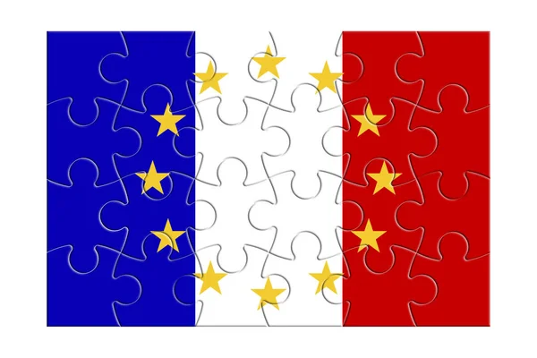 Francia Salir Europa Concepto Imagen Forma Rompecabezas — Foto de Stock
