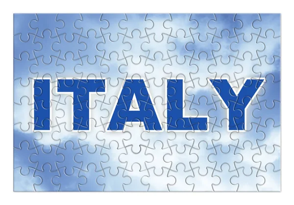 イタリア ジグソー パズルの形でコンセプト イメージの増改築 — ストック写真