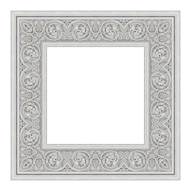 Bir eski taş saçak ile yeşillik ve tesisleri - kalıplama İtalyan iç kopya alanı ile kare şekli kompozisyon detay