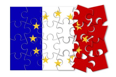 Fransa çıkış Avrupa - kavram resim yapboz şeklinde