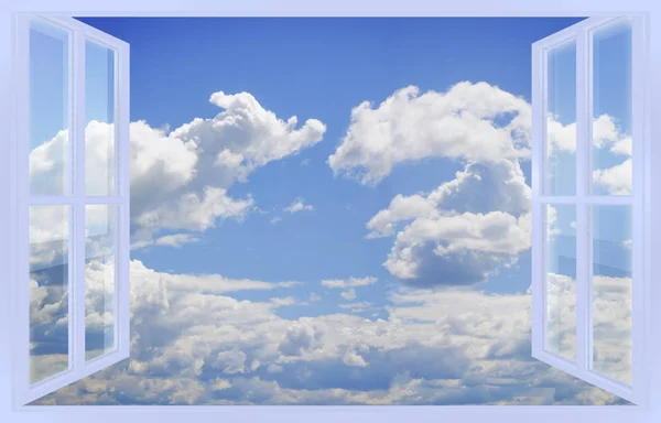 Cloudy Sky View Window Concept Image — Stock Photo, Image