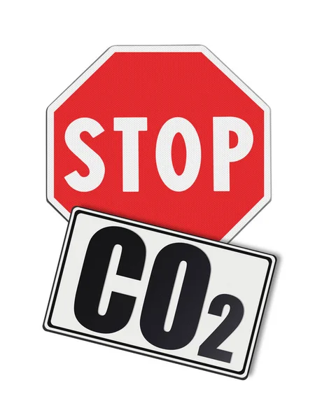 Stoppen Met Co2 Geschreven Het Bord Concept Afbeelding Witte Achtergrond — Stockfoto