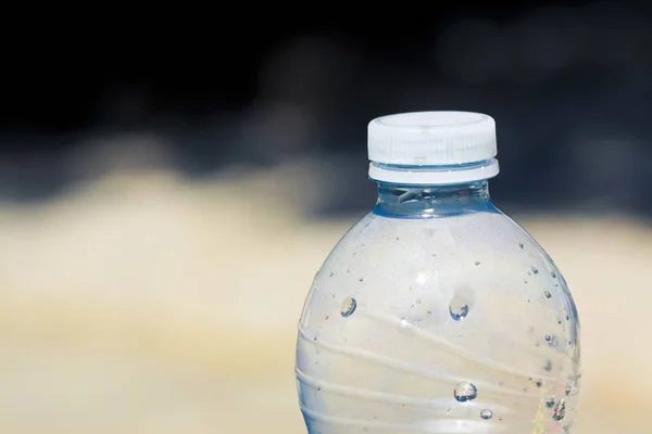 Platic water bottle with plastic stopper - image with copy space
