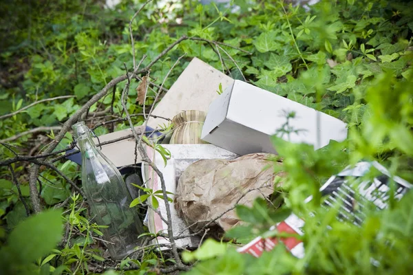 Illegal dumping: education and rudeness concept — Stock Photo, Image