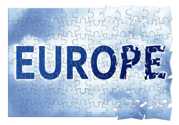 Європа реконструкції концепція зображення у формі головоломки — стокове фото
