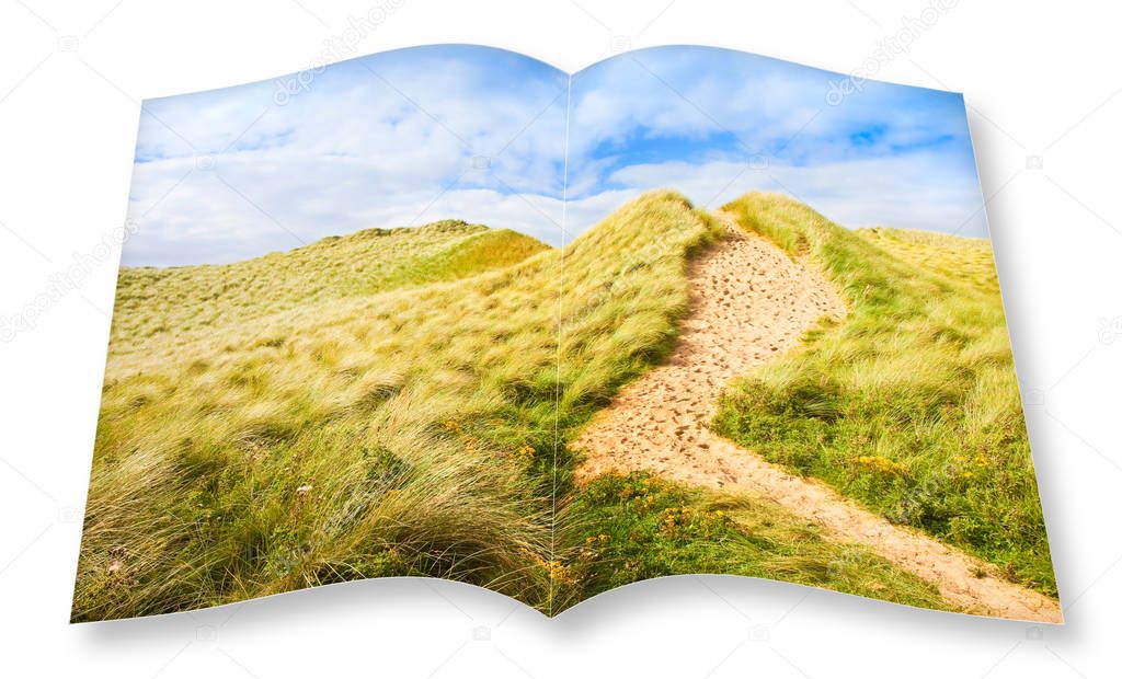 Wild Irish landscape with sand dunes - Nature trail to the beach