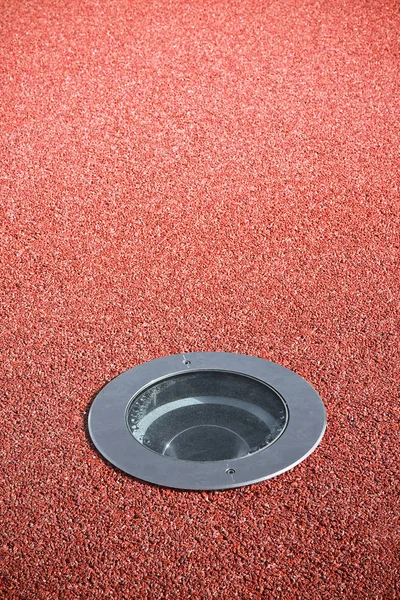 Podhledové svítidlo podlahové červených patře - obrázek s kopií prostor — Stock fotografie