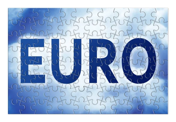 La reconstruction de l'euro - image conceptuelle en forme de puzzle — Photo
