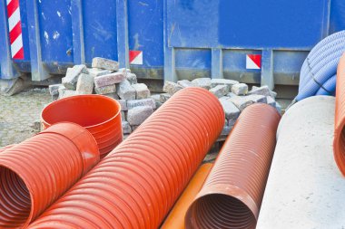 İnşaat sektöründe kullanılan renkli plastik hortum detay