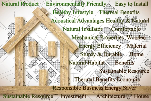 Las ventajas de la madera como material de construcción en la constructio —  Fotos de Stock