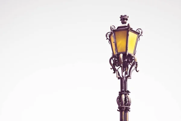 Typical classic portuguese streetlight - image with copy space — Stock Photo, Image