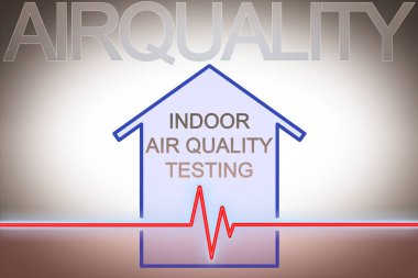 İç mekan hava kalitesi testi - check-up grafiği ile konsept görüntü