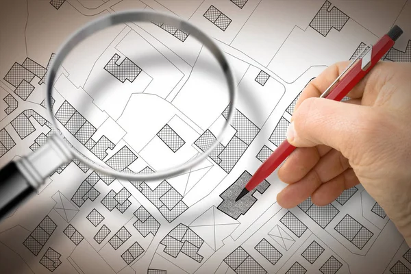 El çizimi Schüco bölgeyle bir hayali Kadastro Haritası