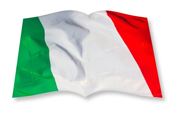 Immagine concettuale bandiera italiana verde, bianca e rossa - rendering 3D c — Foto Stock