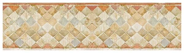 Latince -opus ince denilen İtalyan ortaçağ tuğla ve taş duvar — Stok fotoğraf