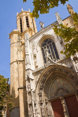 Aix-en-Provence gotik tarzı katedral (Avrupa-Fransa-Provence)