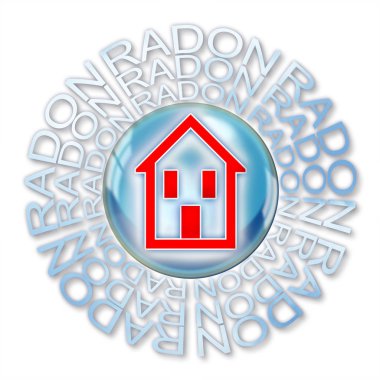 Radon gazı evinizi koruyun - bir s ile kavram illüstrasyon
