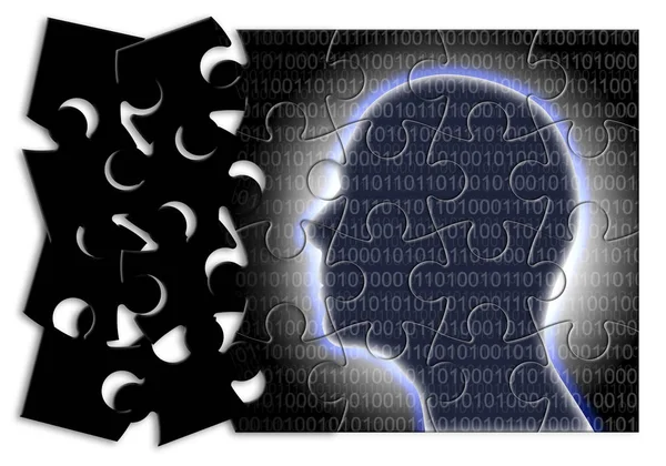 Intelligenza artificiale futuristica - immagine concettuale nel puzzle puz — Foto Stock