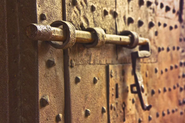 Detalhe de uma velha porta de ferro - imagem de conceito — Fotografia de Stock