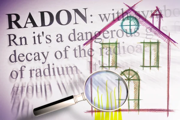 The danger of radon gas in our homes - the first floors of the b — Stock Photo, Image