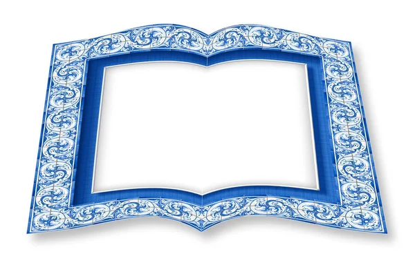 Frame design with typical portuguese decorations called azulejos — Stock Photo, Image