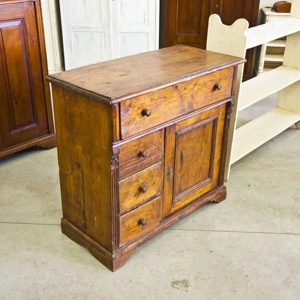 Old italian wooden dresser just restored in a junk shop