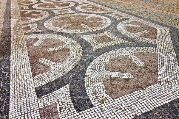 Detail of the stone paving of the "Amalienborg square", near the