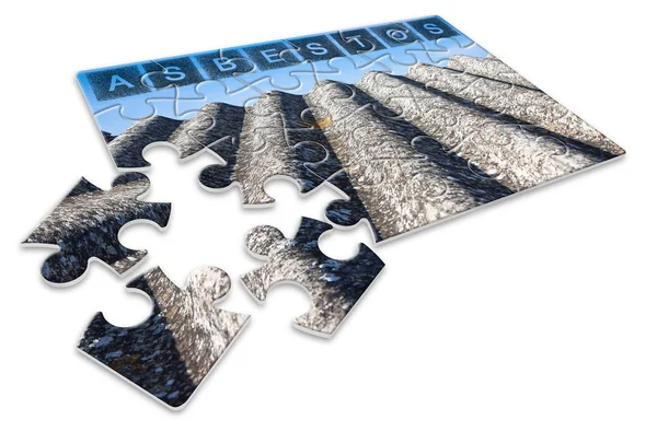 Rimozione dell'amianto - immagine concettuale in forma di puzzle — Foto Stock